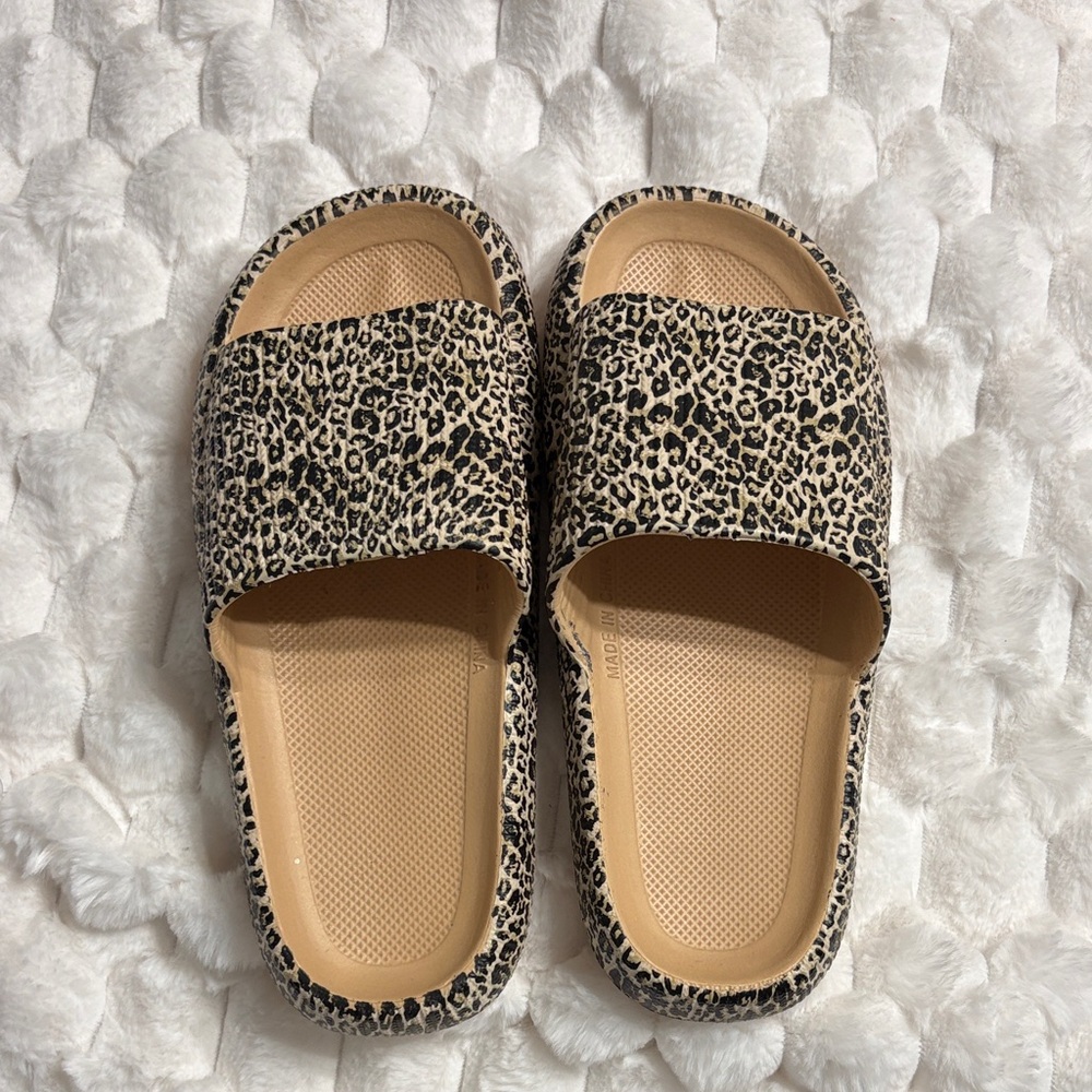 Mad Love Animal Print Slide Sandals